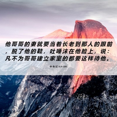 Picture 06 - 申 命 记 25:9 CUVS - 他 哥 哥 的 妻 就 要 当 着 长 老 到 - Bible Verse Picture