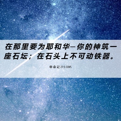 Picture 06 - 申 命 记 27:5 CUVS - 在 那 里 要 为 耶 和 华 ─ 你 的 神 - Bible Verse Picture