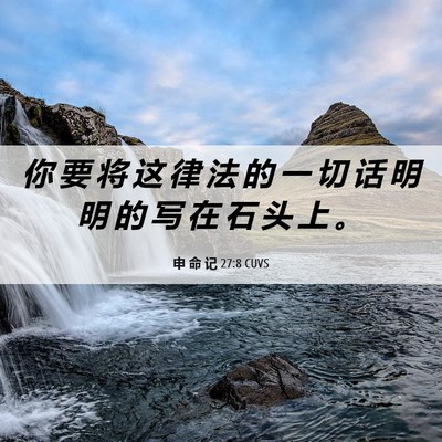 Picture 06 - 申 命 记 27:8 CUVS - 你 要 将 这 律 法 的 一 切 话 明 明 - Bible Verse Picture
