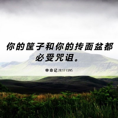 Picture 06 - 申 命 记 28:17 CUVS - 你 的 筐 子 和 你 的 抟 面 盆 都 必 - Bible Verse Picture
