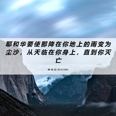 Picture 06 - 申 命 记 28:24 CUVS - 耶 和 华 要 使 那 降 在 你 地 上 的 - Bible Verse Picture