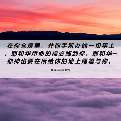 Picture 06 - 申 命 记 28:8 CUVS - 在 你 仓 房 里 ， 并 你 手 所 办 的 - Bible Verse Picture