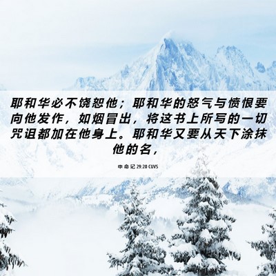 Picture 06 - 申 命 记 29:20 CUVS - 耶 和 华 必 不 饶 恕 他 ； 耶 和 华 - Bible Verse Picture