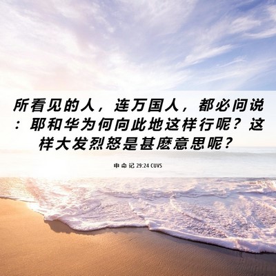 Picture 06 - 申 命 记 29:24 CUVS - 所 看 见 的 人 ， 连 万 国 人 ， 都 - Bible Verse Picture