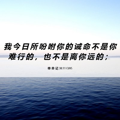 Picture 06 - 申 命 记 30:11 CUVS - 我 今 日 所 吩 咐 你 的 诫 命 不 是 - Bible Verse Picture