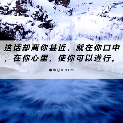 Picture 06 - 申 命 记 30:14 CUVS - 这 话 却 离 你 甚 近 ， 就 在 你 口 - Bible Verse Picture