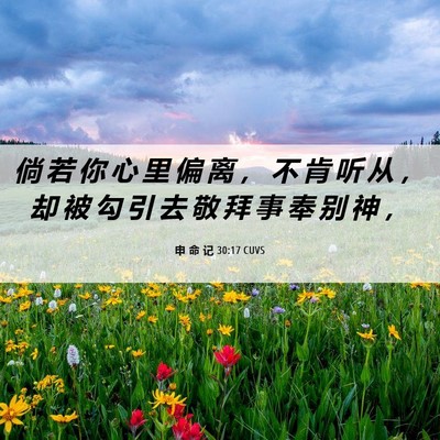 Picture 06 - 申 命 记 30:17 CUVS - 倘 若 你 心 里 偏 离 ， 不 肯 听 从 - Bible Verse Picture
