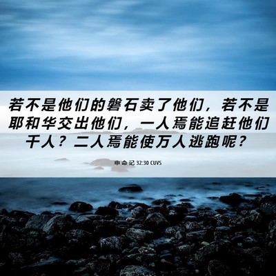 Picture 06 - 申 命 记 32:30 CUVS - 若 不 是 他 们 的 磐 石 卖 了 他 们 - Bible Verse Picture