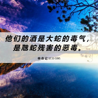 Picture 06 - 申 命 记 32:33 CUVS - 他 们 的 酒 是 大 蛇 的 毒 气 ， 是 - Bible Verse Picture
