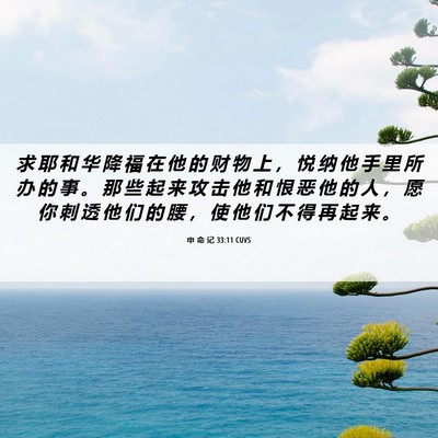 Picture 06 - 申 命 记 33:11 CUVS - 求 耶 和 华 降 福 在 他 的 财 物 上 - Bible Verse Picture