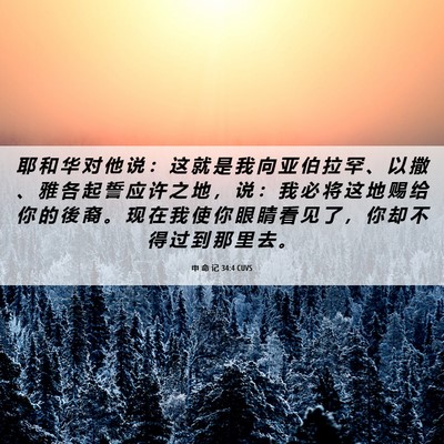 Picture 06 - 申 命 记 34:4 CUVS - 耶 和 华 对 他 说 ： 这 就 是 我 向 - Bible Verse Picture
