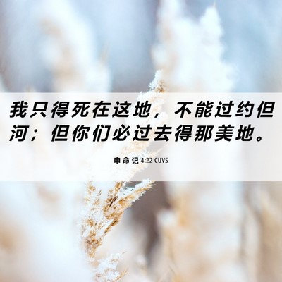 Picture 06 - 申 命 记 4:22 CUVS - 我 只 得 死 在 这 地 ， 不 能 过 约 - Bible Verse Picture