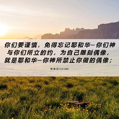 Picture 06 - 申 命 记 4:23 CUVS - 你 们 要 谨 慎 ， 免 得 忘 记 耶 和 - Bible Verse Picture