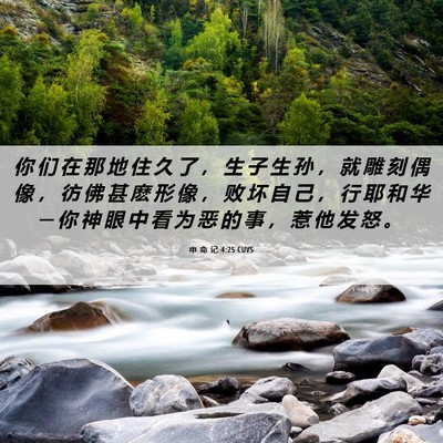 Picture 06 - 申 命 记 4:25 CUVS - 你 们 在 那 地 住 久 了 ， 生 子 生 - Bible Verse Picture