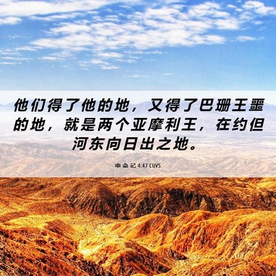 Picture 06 - 申 命 记 4:47 CUVS - 他 们 得 了 他 的 地 ， 又 得 了 巴 - Bible Verse Picture