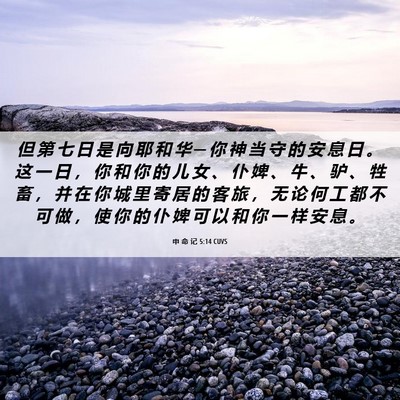 Picture 06 - 申 命 记 5:14 CUVS - 但 第 七 日 是 向 耶 和 华 ─ 你 神 - Bible Verse Picture