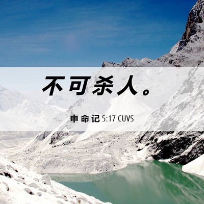 Picture 06 - 申 命 记 5:17 CUVS - 不 可 杀 人 - Bible Verse Picture