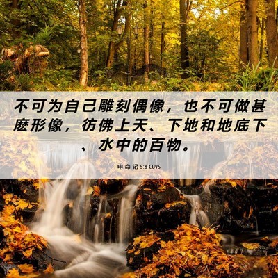 Picture 06 - 申 命 记 5:8 CUVS - 不 可 为 自 己 雕 刻 偶 像 ， 也 不 - Bible Verse Picture