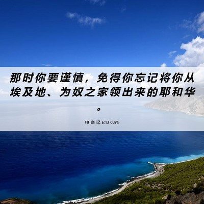 Picture 06 - 申 命 记 6:12 CUVS - 那 时 你 要 谨 慎 ， 免 得 你 忘 记 - Bible Verse Picture