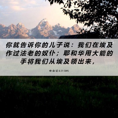 Picture 06 - 申 命 记 6:21 CUVS - 你 就 告 诉 你 的 儿 子 说 ： 我 们 - Bible Verse Picture