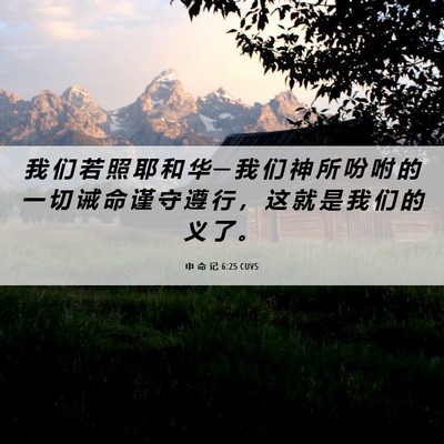 Picture 06 - 申 命 记 6:25 CUVS - 我 们 若 照 耶 和 华 ─ 我 们 神 所 - Bible Verse Picture