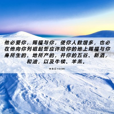 Picture 06 - 申 命 记 7:13 CUVS - 他 必 爱 你 ， 赐 福 与 你 ， 使 你 - Bible Verse Picture