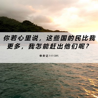 Picture 06 - 申 命 记 7:17 CUVS - 你 若 心 里 说 ， 这 些 国 的 民 比 - Bible Verse Picture