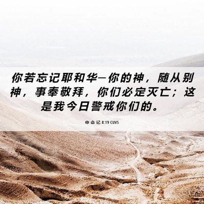 Picture 06 - 申 命 记 8:19 CUVS - 你 若 忘 记 耶 和 华 ─ 你 的 神 ， - Bible Verse Picture