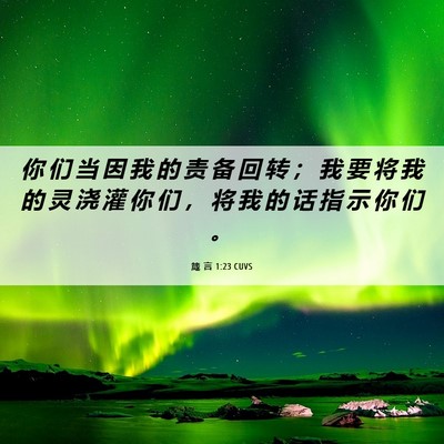 Picture 06 - 箴 言 1:23 CUVS - 你 们 当 因 我 的 责 备 回 转 ； 我 - Bible Verse Picture