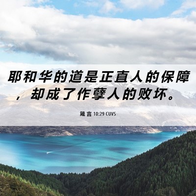 Picture 06 - 箴 言 10:29 CUVS - 耶 和 华 的 道 是 正 直 人 的 保 障 - Bible Verse Picture