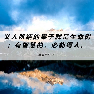 Picture 06 - 箴 言 11:30 CUVS - 义 人 所 结 的 果 子 就 是 生 命 树 - Bible Verse Picture