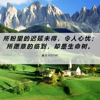 Picture 06 - 箴 言 13:12 CUVS - 所 盼 望 的 迟 延 未 得 ， 令 人 心 - Bible Verse Picture