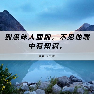 Picture 06 - 箴 言 14:7 CUVS - 到 愚 昧 人 面 前 ， 不 见 他 嘴 中 - Bible Verse Picture
