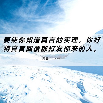 Picture 06 - 箴 言 22:21 CUVS - 要 使 你 知 道 真 言 的 实 理 ， 你 - Bible Verse Picture