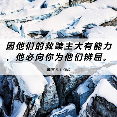 Picture 06 - 箴 言 23:11 CUVS - 因 他 们 的 救 赎 主 大 有 能 力 ， - Bible Verse Picture
