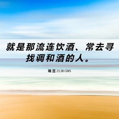 Picture 06 - 箴 言 23:30 CUVS - 就 是 那 流 连 饮 酒 、 常 去 寻 找 - Bible Verse Picture