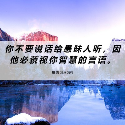 Picture 06 - 箴 言 23:9 CUVS - 你 不 要 说 话 给 愚 昧 人 听 ， 因 - Bible Verse Picture
