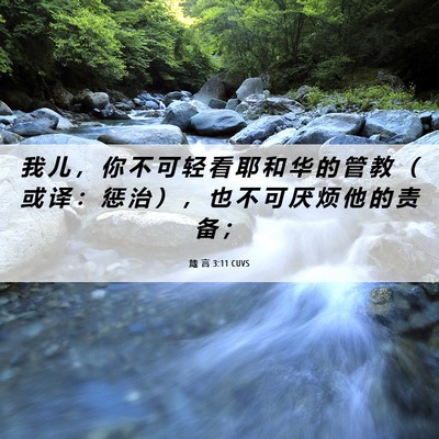 Picture 06 - 箴 言 3:11 CUVS - 我 儿 ， 你 不 可 轻 看 耶 和 华 的 - Bible Verse Picture