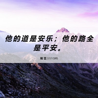 Picture 06 - 箴 言 3:17 CUVS - 他 的 道 是 安 乐 ； 他 的 路 全 是 - Bible Verse Picture