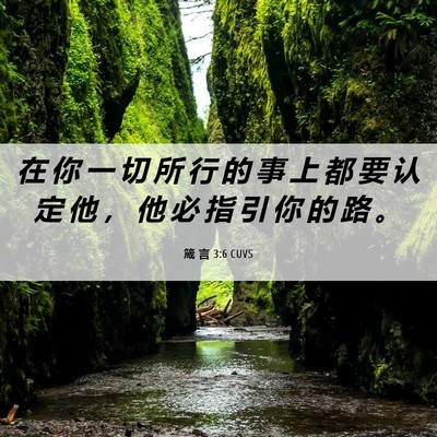 Picture 06 - 箴 言 3:6 CUVS - 在 你 一 切 所 行 的 事 上 都 要 认 - Bible Verse Picture