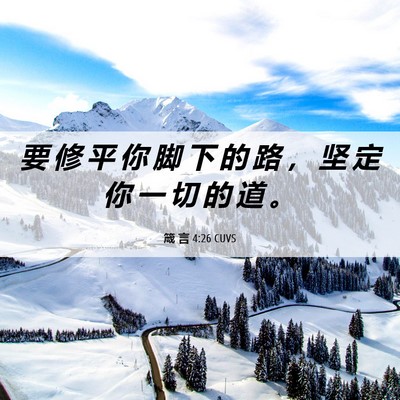 Picture 06 - 箴 言 4:26 CUVS - 要 修 平 你 脚 下 的 路 ， 坚 定 你 - Bible Verse Picture