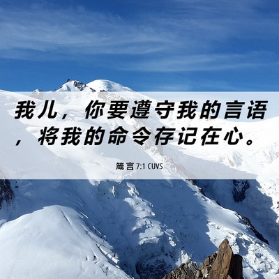 Picture 06 - 箴 言 7:1 CUVS - 我 儿 ， 你 要 遵 守 我 的 言 语 ， - Bible Verse Picture