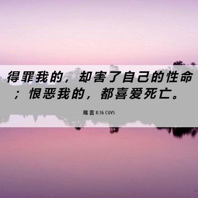 Picture 06 - 箴 言 8:36 CUVS - 得 罪 我 的 ， 却 害 了 自 己 的 性 - Bible Verse Picture