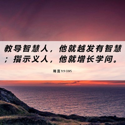 Picture 06 - 箴 言 9:9 CUVS - 教 导 智 慧 人 ， 他 就 越 发 有 智 - Bible Verse Picture