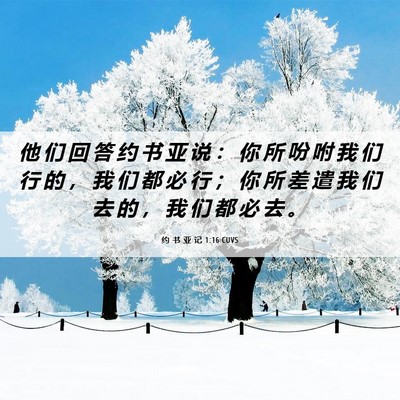 Picture 06 - 约 书 亚 记 1:16 CUVS - 他 们 回 答 约 书 亚 说 ： 你 所 吩 - Bible Verse Picture