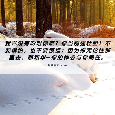 Picture 06 - 约 书 亚 记 1:9 CUVS - 我 岂 没 有 吩 咐 你 麽 ？ 你 当 刚 - Bible Verse Picture