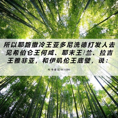 Picture 06 - 约 书 亚 记 10:3 CUVS - 所 以 耶 路 撒 冷 王 亚 多 尼 洗 德 - Bible Verse Picture