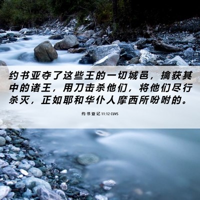 Picture 06 - 约 书 亚 记 11:12 CUVS - 约 书 亚 夺 了 这 些 王 的 一 切 城 - Bible Verse Picture