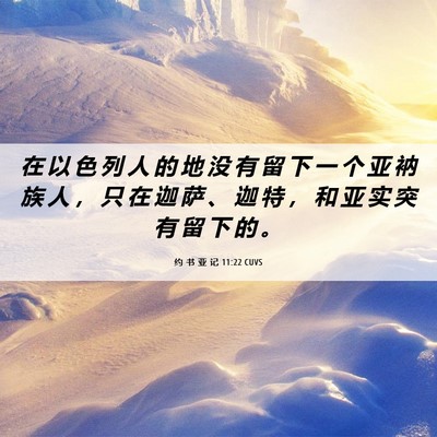 Picture 06 - 约 书 亚 记 11:22 CUVS - 在 以 色 列 人 的 地 没 有 留 下 一 - Bible Verse Picture
