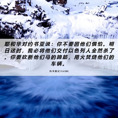 Picture 06 - 约 书 亚 记 11:6 CUVS - 耶 和 华 对 约 书 亚 说 ： 你 不 要 - Bible Verse Picture